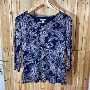 Croft & Barrow 3‎ Quarter Sleeve V-Neck